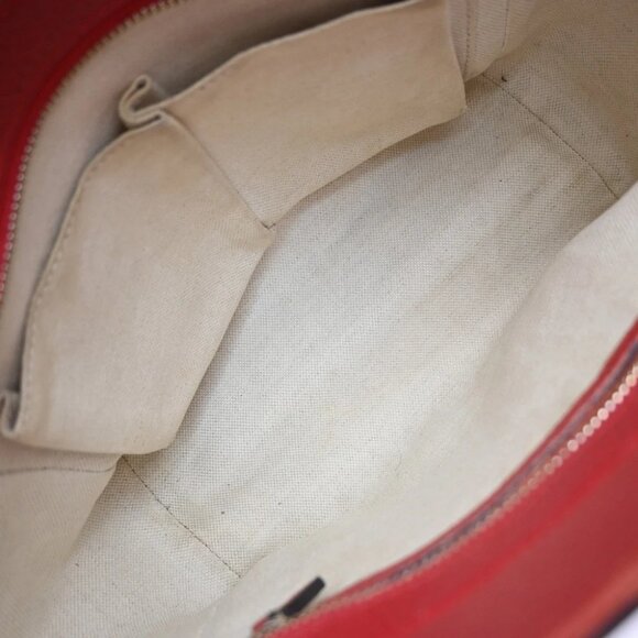 GUCCI GG Logo Swing 2Way Shoulder Hand Tote Bag Leather Red GHW Italy 73KP034 - Picture 9 of 15